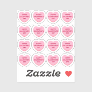 Sticker Bonne Saint-Galentin rose 16 coeurs de conversatio