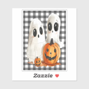 Sticker Bons fantômes d'Halloween et jack-o-lanterne