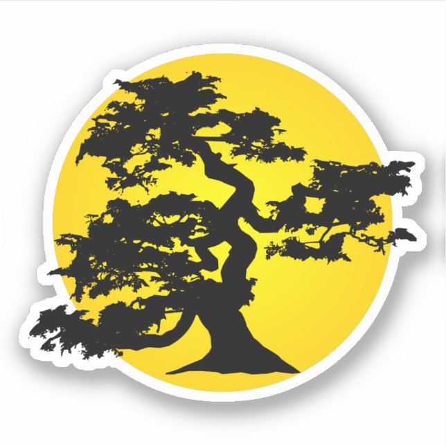 Sticker Bonsai Sihouette Sun (Devant)