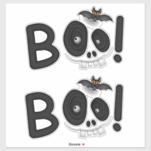 Sticker BOO avec une Morsure – Lettres Halloween Chauve-So