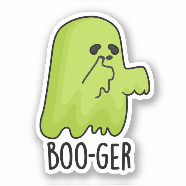 Sticker Boo-ger Funny Halloween Booger Ghost Pun (Devant)