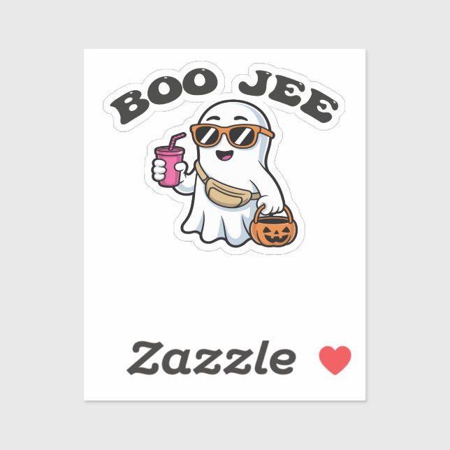 Sticker BOO-JEE Ghost – Funny Boujee Halloween Design (Feuille)