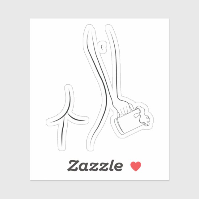 Sticker Booty et bière (Feuille)