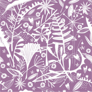 Sticker Botanique Floral Purple