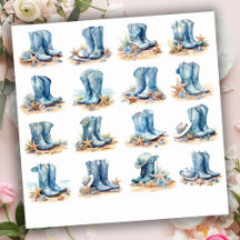 Bottes de cowgirl bleu clair