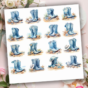 Sticker Bottes de cowgirl bleu clair