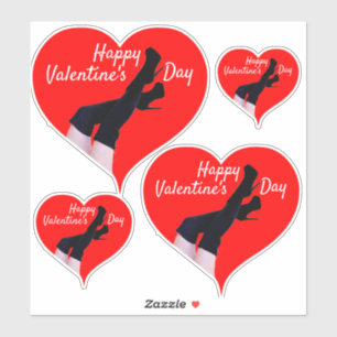 Sticker Bottes de haute cuisse du coeur rouge Valentine Th