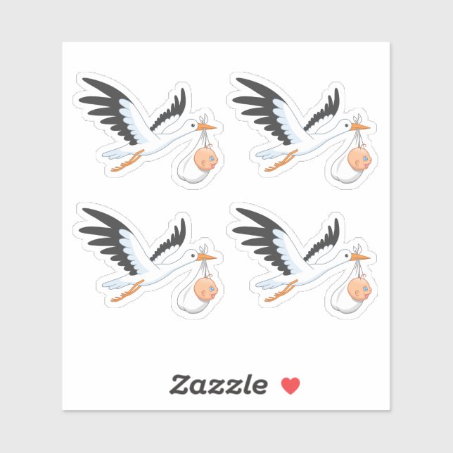 Sticker Bouche portant un ensemble bébé de 4 (Feuille)