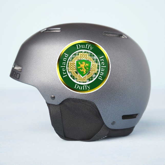 Sticker Bouclier Duffy & Croix Celtique Personnalisé (Côté casque)