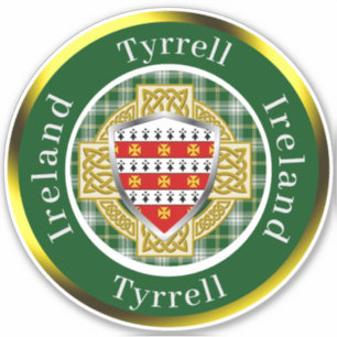 Sticker Bouclier irlandais personnalisé Tyrrell/Croix celt