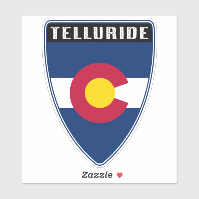 Sticker Bouclier Telluride Colorado (Feuille)