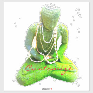 Sticker Bouddha vert moussu Thunder_Cove méditant