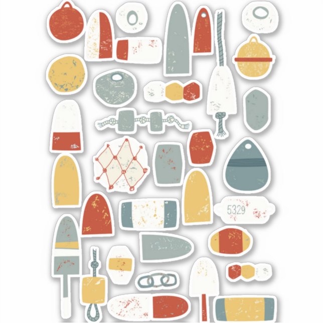 Sticker Bouées nautiques et flotteurs de pêche (Devant)