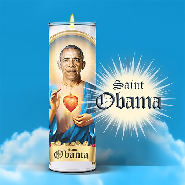 Sticker Bougie de prière Saint Barack Obama (Saint Barack Obama Devotional Prayer Candle Stickers and Gifts)