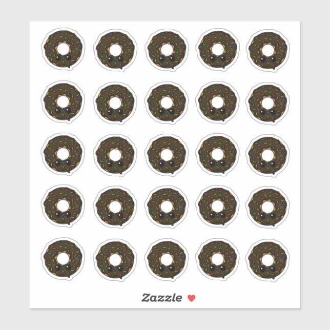 Sticker Bouillie avec glaçage au chocolat et arroses (Feuille)