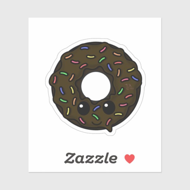 Sticker Bouillie de chocolat avec arrosages de glaçage au  (Feuille)