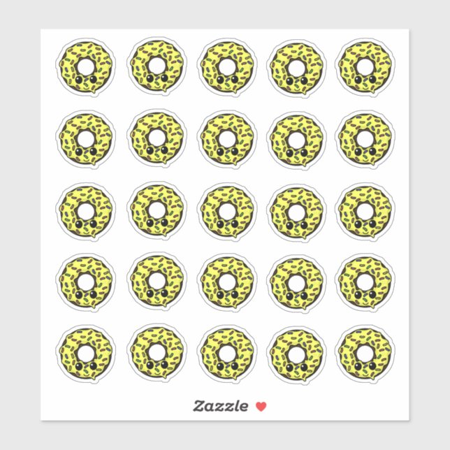 Sticker Bouillie de chocolat avec givre jaune et arrosage (Feuille)