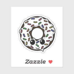 Sticker Bouillie de chocolat avec glaçage blanc et arroses