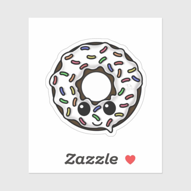 Sticker Bouillie de chocolat avec glaçage blanc et arroses (Feuille)