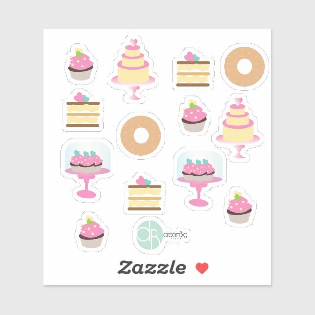 Sticker Boulangerie Amusante Donut Cake Collection Planner (Feuille)
