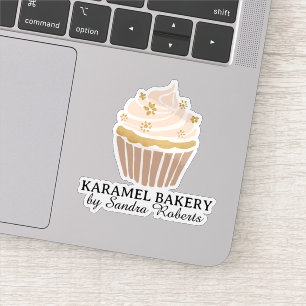 Sticker Boulangerie de cupcake rose pâle Boulangerie d'aff
