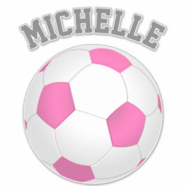Sticker Boule de football blanc rose moderne - ajouter le