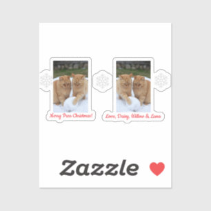 Sticker Boule de neige de chats, Noms d'image Texte, Perso
