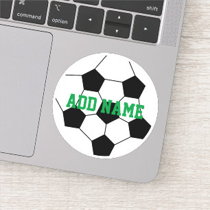 Sticker Boule de soccer avec nom personnalisé Vert