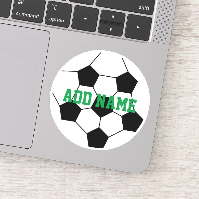 Sticker Boule de soccer avec nom personnalisé Vert (Détail)