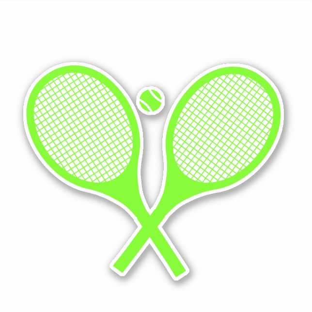 Sticker Boule de tennis vert néon fluorescent (Devant)