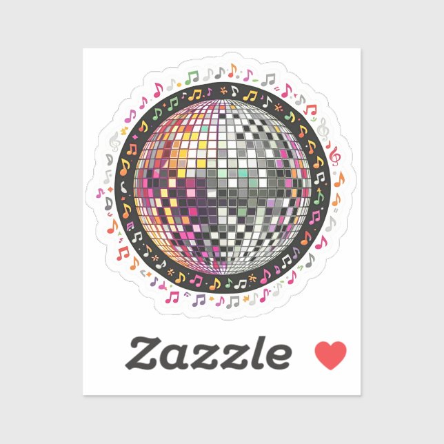Sticker  boule disco (Feuille)