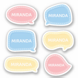 Sticker Boule vocale Cute Pastel avec nom personnalisé