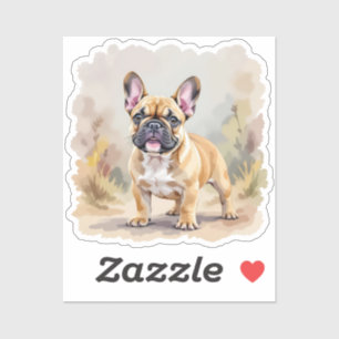 Sticker Bouledogue Français Brun Fauve Mignon Chien French