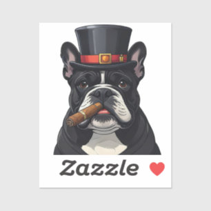 Sticker Bouledogue français French Bulldog cigare