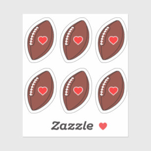 Sticker Boules de football avec pack de coeur rouge