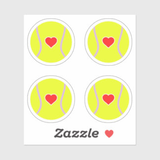 Sticker Boules de tennis avec pack de coeur rouge