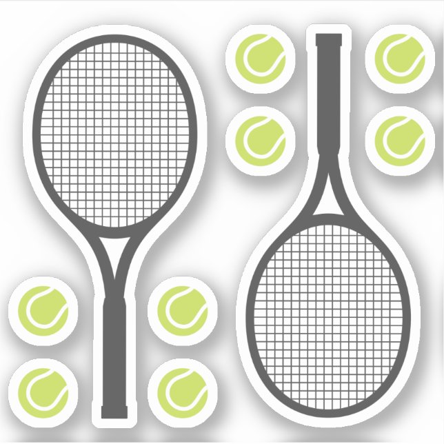Sticker Boules de tennis et raquettes de tennis (Devant)