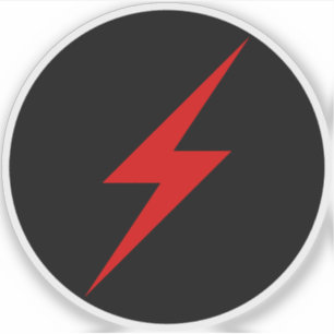 Sticker Boulon rouge de foudre de l'anarchie (sur noir)
