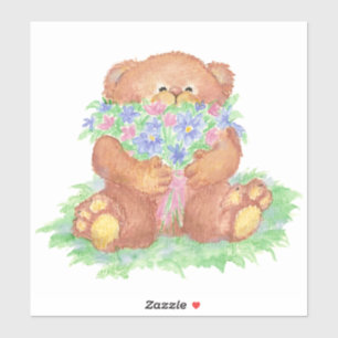 Sticker Bouquet De Fleurs De L'Ours En Teddy