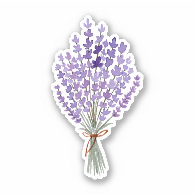 Sticker Bouquet de lavande aquarelle (Devant)