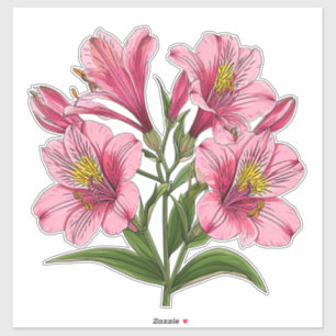 Sticker Bouquet de lys rose