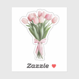 Sticker Bouquet de tulipes roses