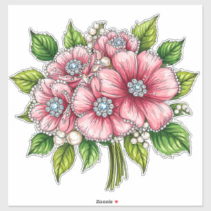 Sticker Bouquet floral coloré