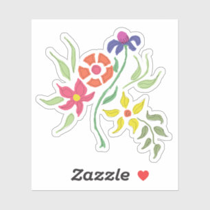 Sticker Bouquet floral de couleur vive