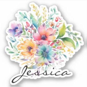 Sticker Bouquet floral rose de Bourgogne Personnaliser le 