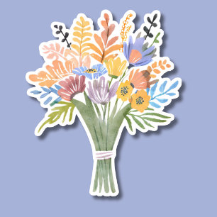 Sticker Bouquet hydrofuge Boho Watercolor