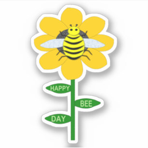 Sticker Bourdon heureux d'anniversaire de jour d'abeille