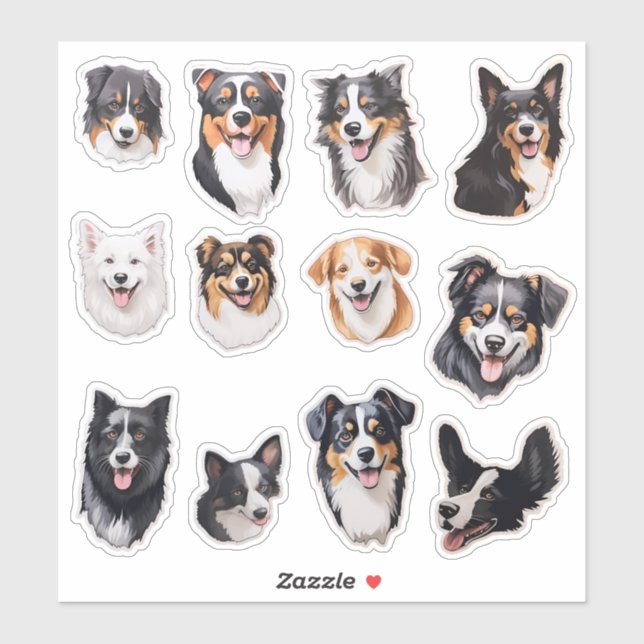 Sticker Bouteille de chien d'aquarelle (Feuille)
