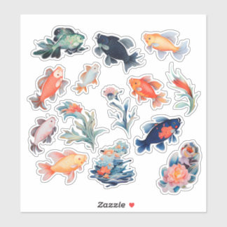 Sticker Bouteille de poisson d'aquarelle