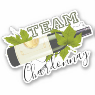 Sticker Bouteille de vin blanc Chardonnay